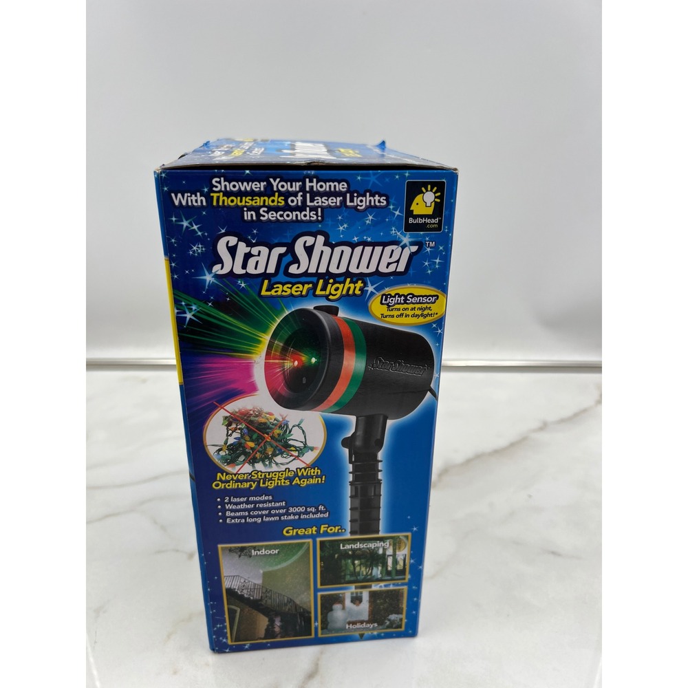 Star Shower Laser Light BulbHead Red and Green Holiday Projector with Stake - Picture 4 of 9